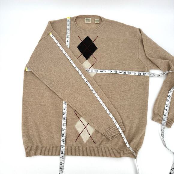 VTG 80s St Johns Bay Oversized Argyle Sweater Mens XL 100% Washable Lambswool - Picture 5 of 6